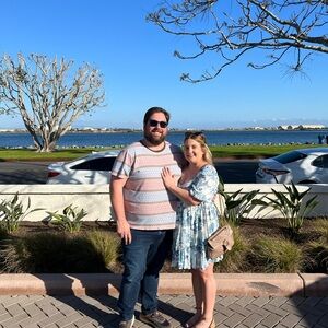 Gianni Bini blue and white dress